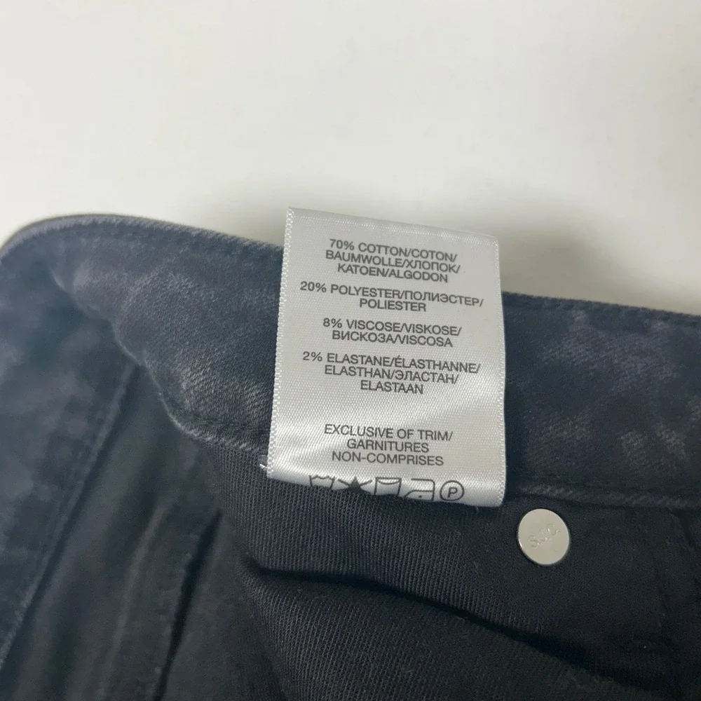 Silver Jeans Co Tuesday Skinny Womens 29 Black Frayed Raw Hem Low Rise Denim